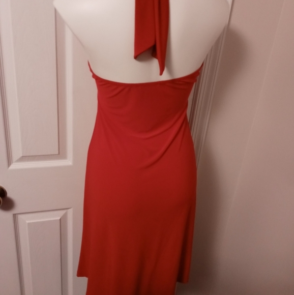 Red halter midi dress - Picture 2 of 2